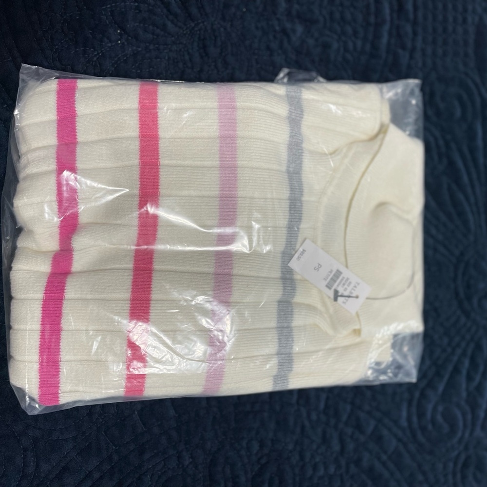 Talbots NWT PS ivory stripe sweater - Picture 6 of 7
